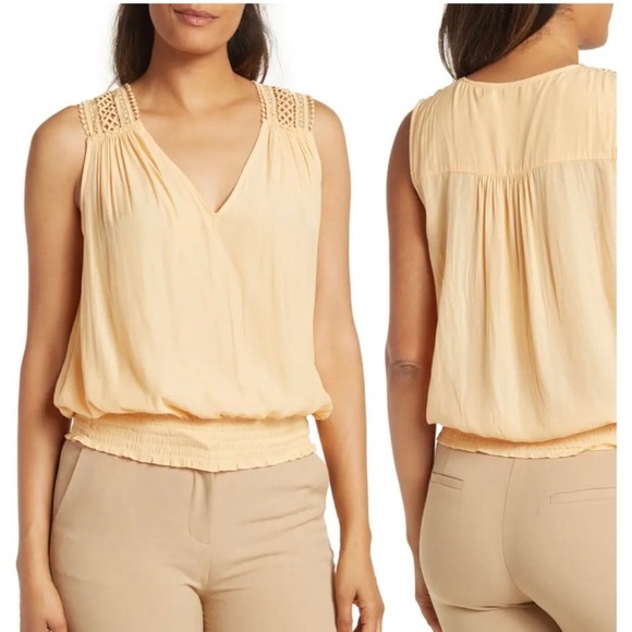 Ramy Brook Reese Crochet Blouse Top Apricot Nectar Size XS NWT - Picture 2 of 5